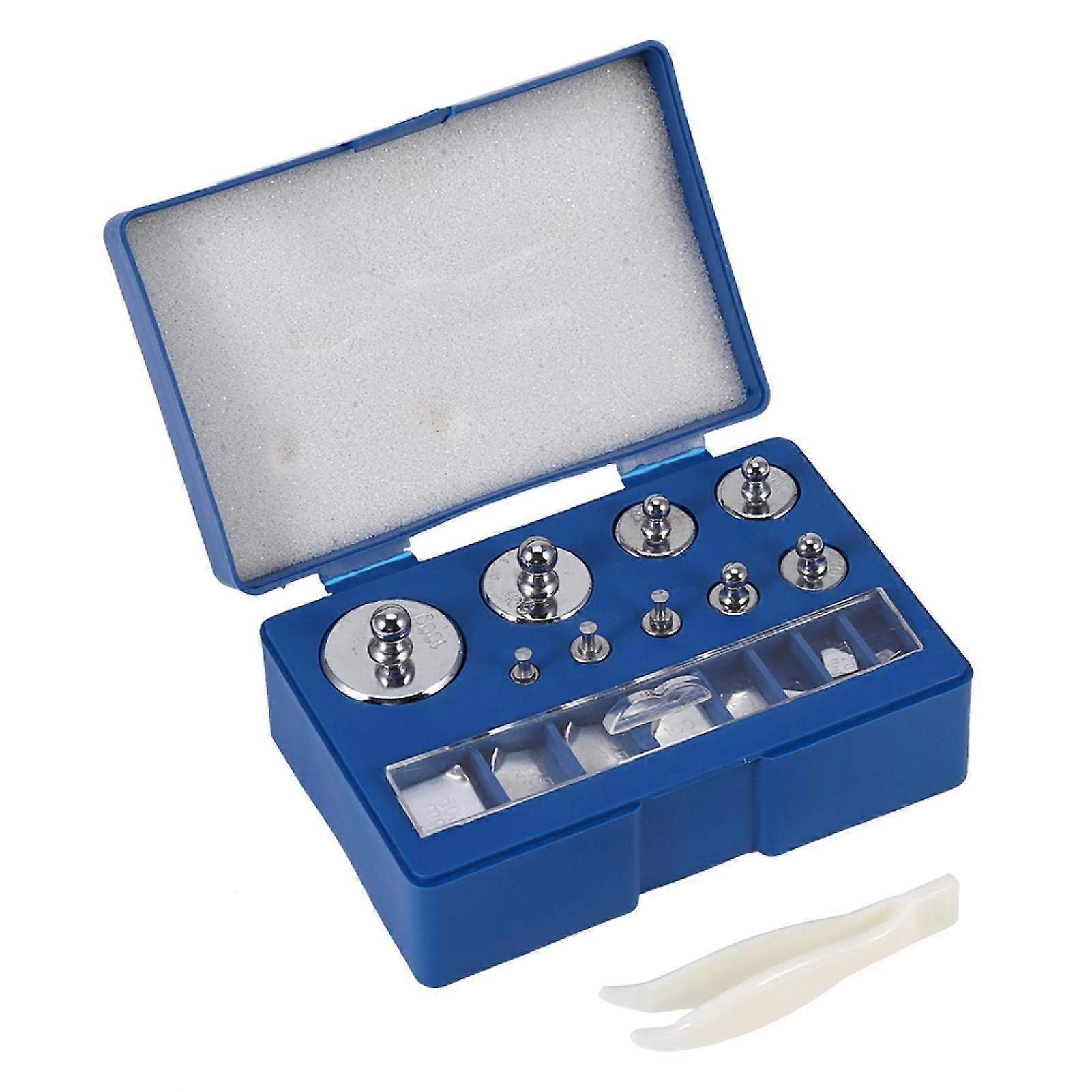 17Pcs Calibration Weights Gram Scale Weight Set for Digital Scale Balance and 1 Piece Calibration Weight Tweezer with Case