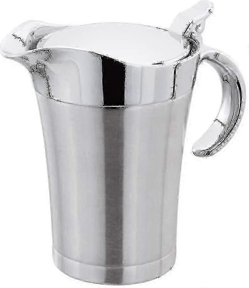 Pichet de sauce à double isolation avec couvercle à charnière, bateau de sauce en acier inoxydable idéal (750 ml)