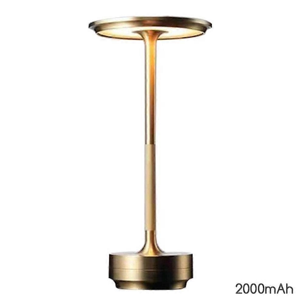 Metallic Cordless Table Lamp Dimmable Rechargeable Waterproof Desk Light for Bedroom Hotel Bar Restaurant