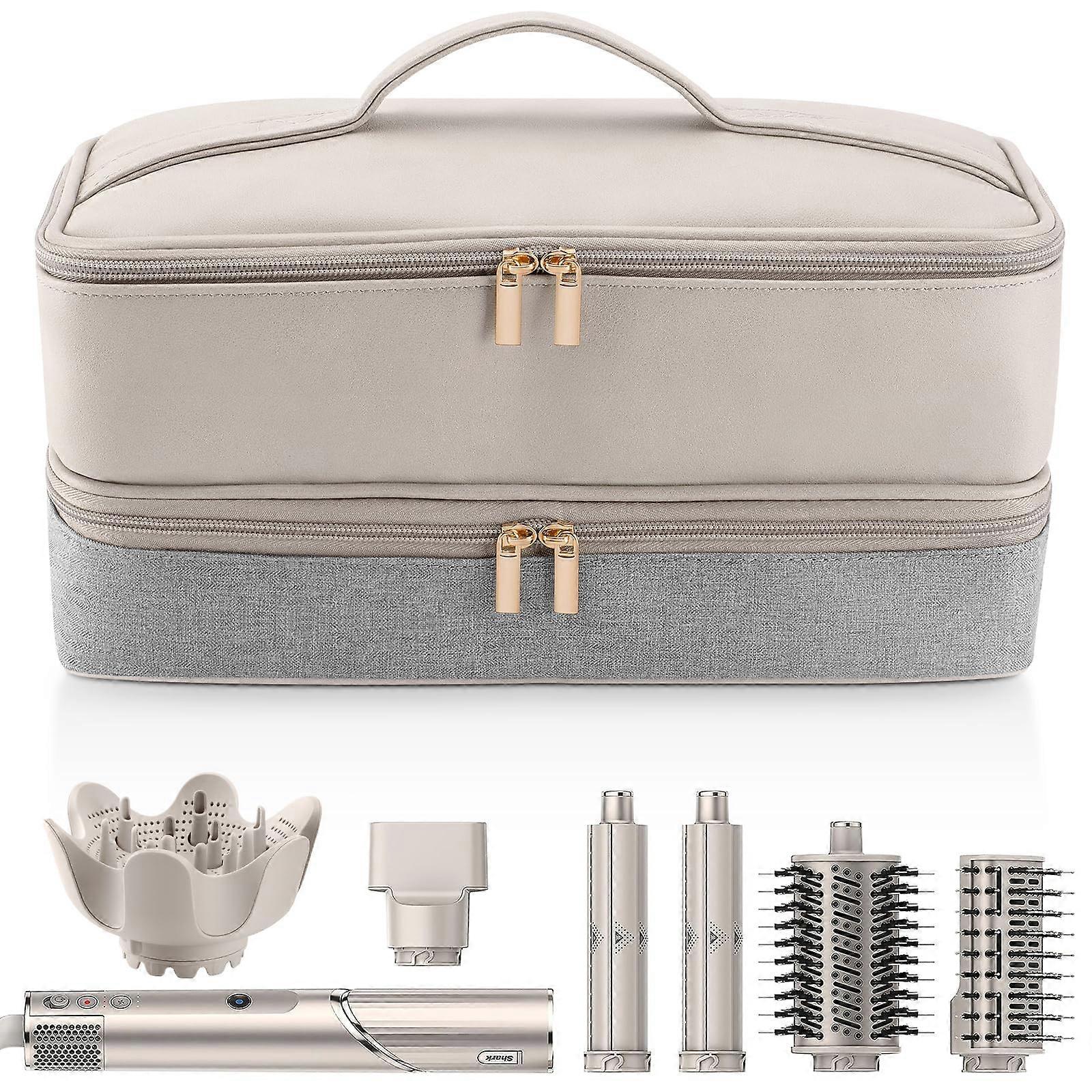 Travel Carrying Case for Shark Flexstyle Hair Dryer FlexFusion Airwrap Brush Double-Layer Storage Bag for Revlon Styler