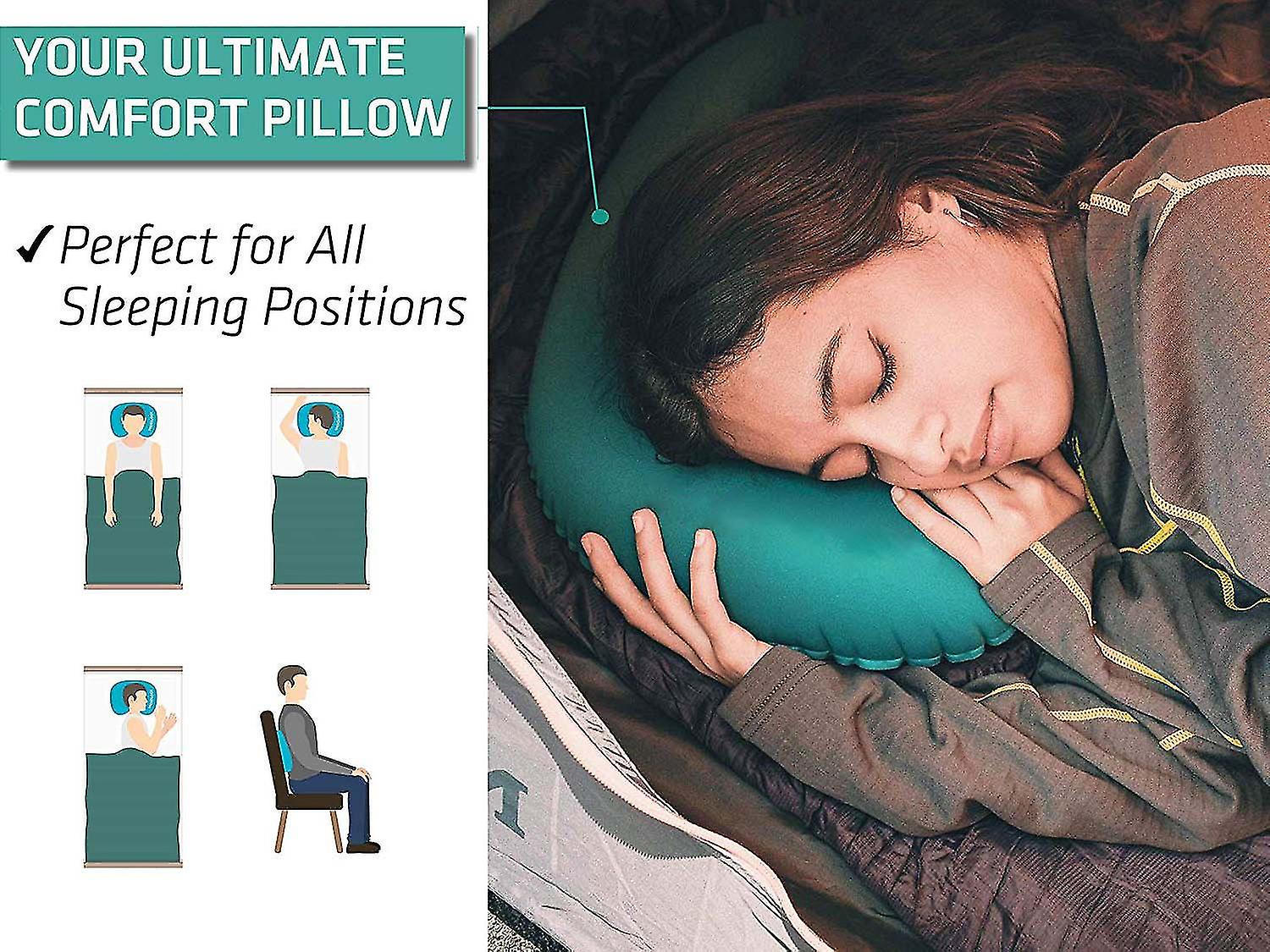 Manual Pressure Inflating Camping Pillows, Ultralight Travel Pillow