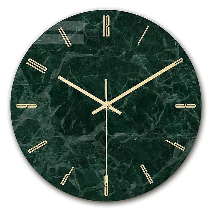 CC003 Marble Pattern Wall Clock Non-Ticking Silent Alarm