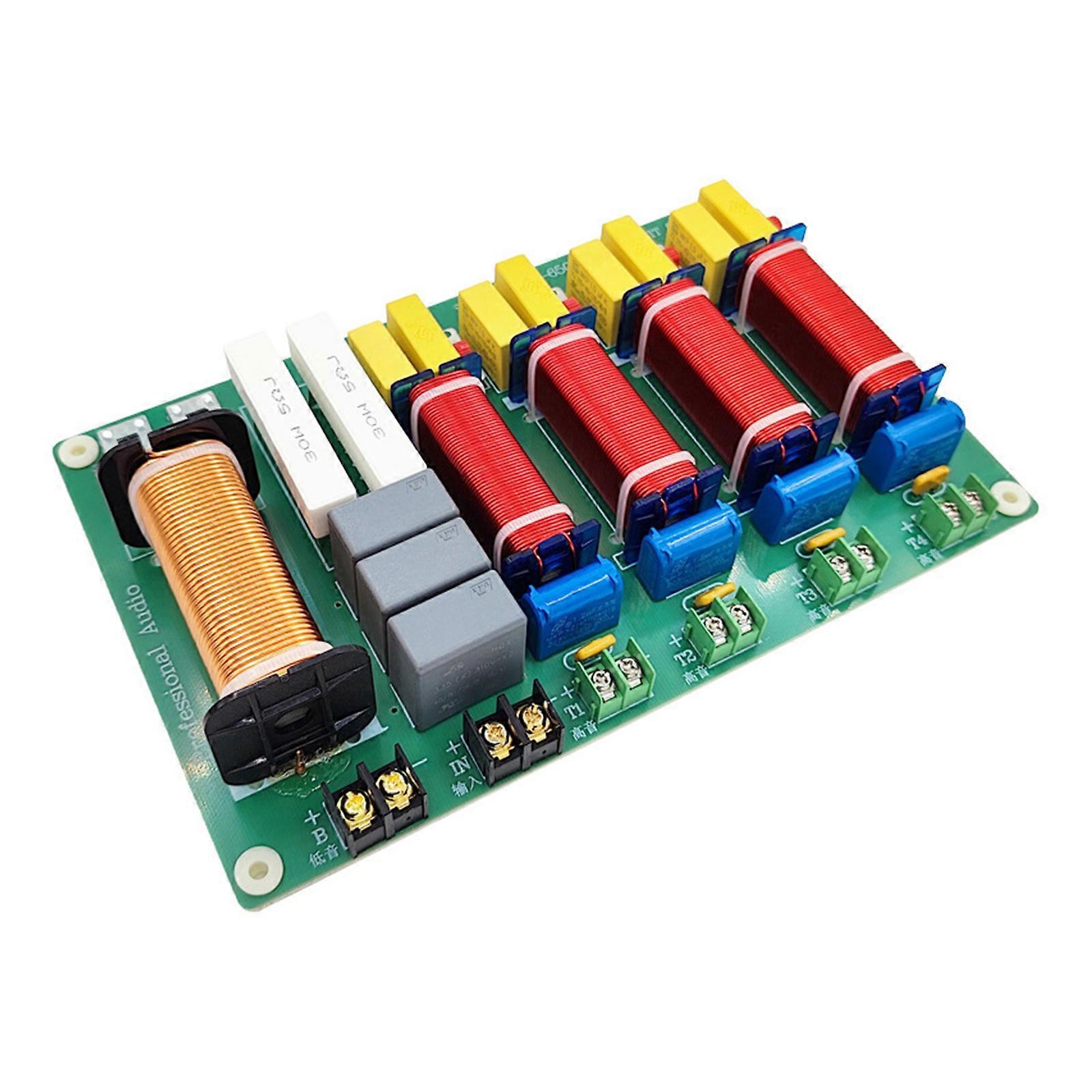 5 Way Music Speakers Frequency Divider Module 4 High 1 Low HiFi Music Crossovers Filter Distributor Board for Speakers
