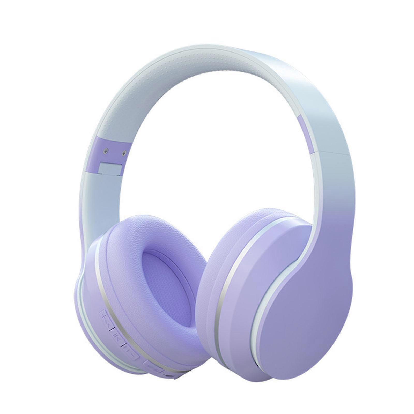 Lightweight Wireless Over Ear Blue tooth Headphones 50-Hours Play-Time Active Noise Cancelling Wireless Headset for Game  Violet