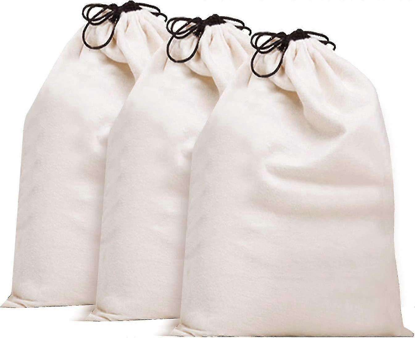 3 Pack Cotton Dust-proof Drawstring Storage Pouch Bag