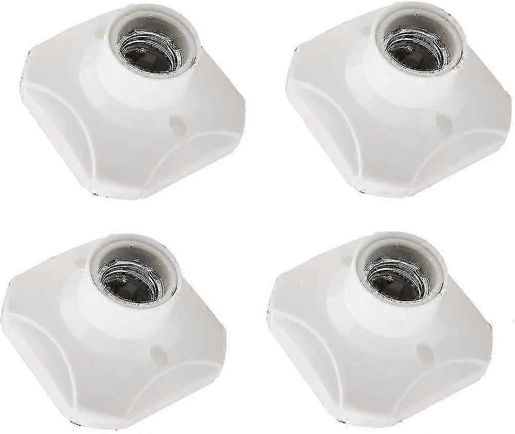 Set of 4 Ceramic Bulb Socket Lamp Holders, E27 Plastic Holders, Suitable for AC 220-250V Applications