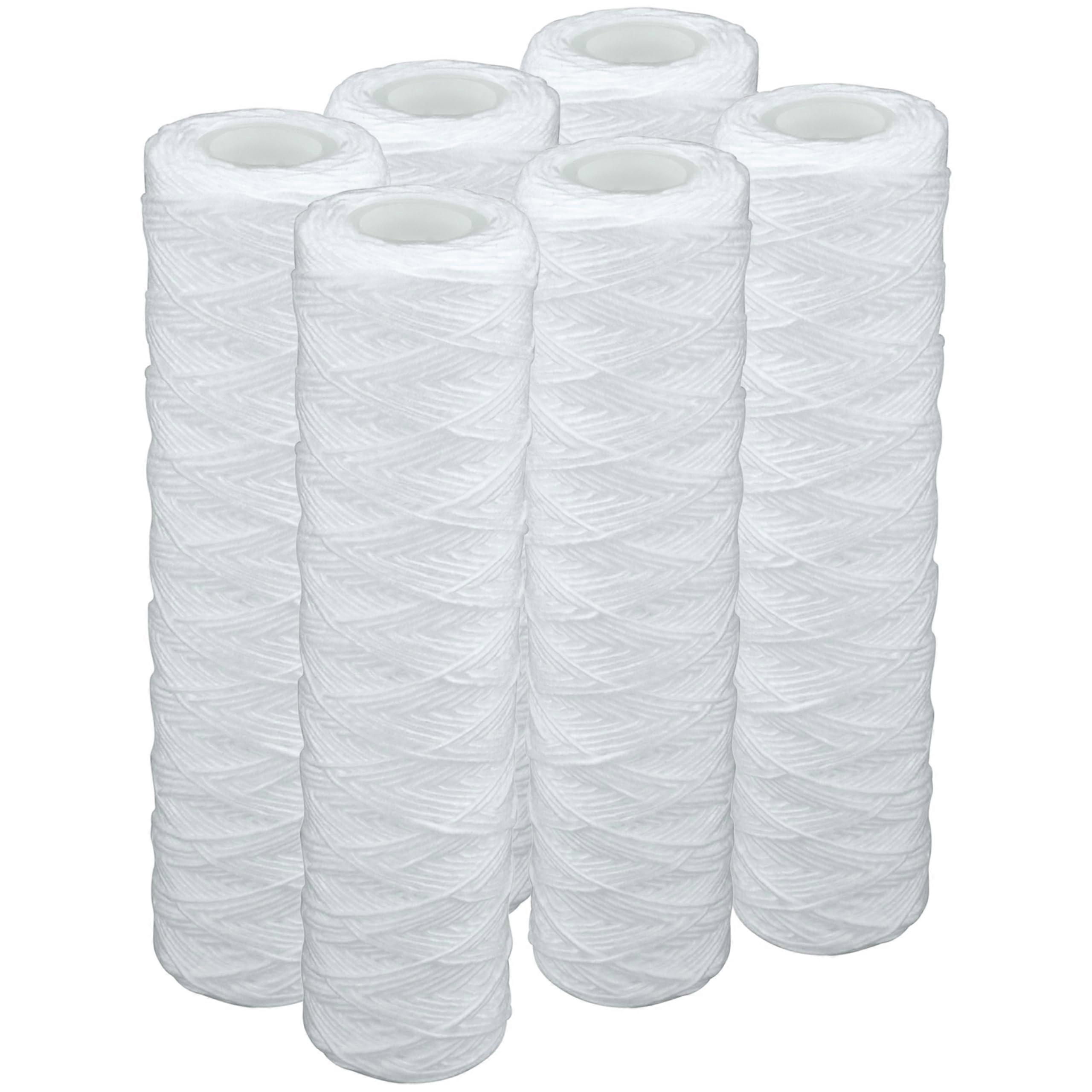 6 x Fibre Filter for 10 Inch Housing 20µ Yarn Cord for PreFilter Pumps