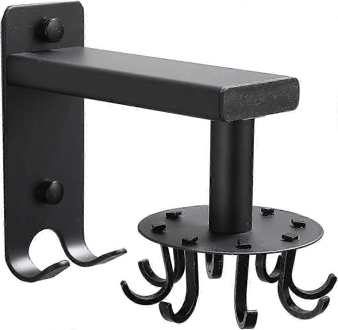 Wall-Mounted Kitchen Utensil Hanger with 8 Adjustable Rotating Hooks