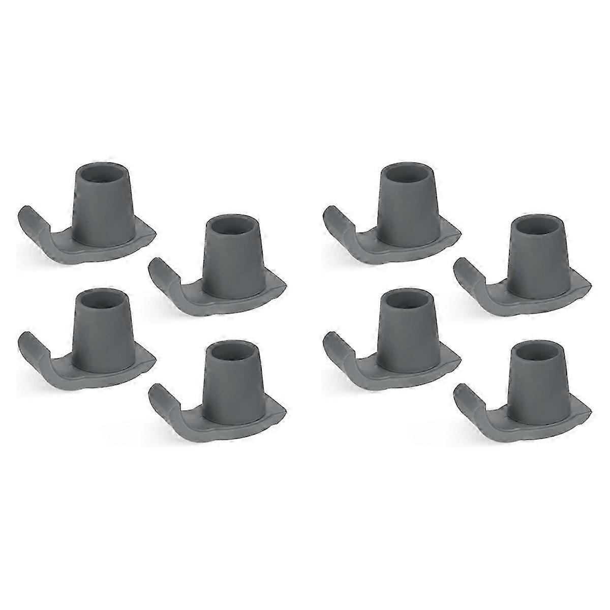 8 Pcs Walker Ski Glider Replacement Kit - Anti-Slip Plastic Walking Aid Accessory--Grey