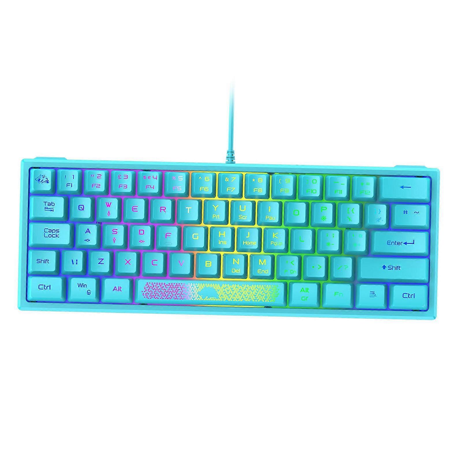 Light Adjustment 62 Keys Gaming Keyboard 60% Layout K61 Five-Row Portable Three