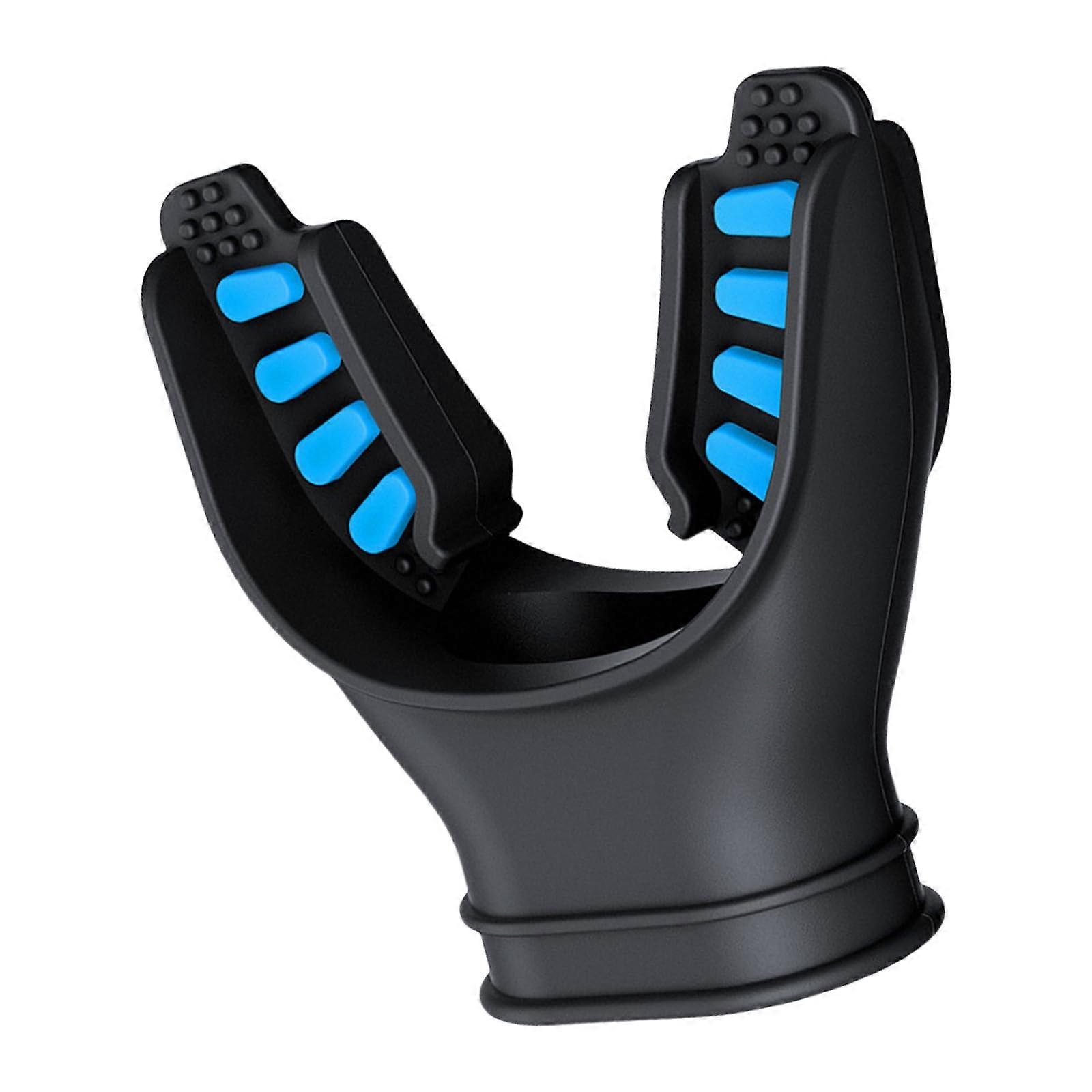 Silicone Diving Mouthpiece for Scuba and Snorkel Regulators, Universal Fit, Black and Blue, Underwater Breathing Accessory