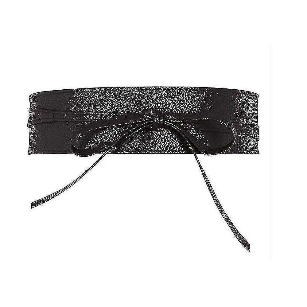 Women's Leather Wide Waist Belt with Adjustable Tie Strap - Multiple Colors