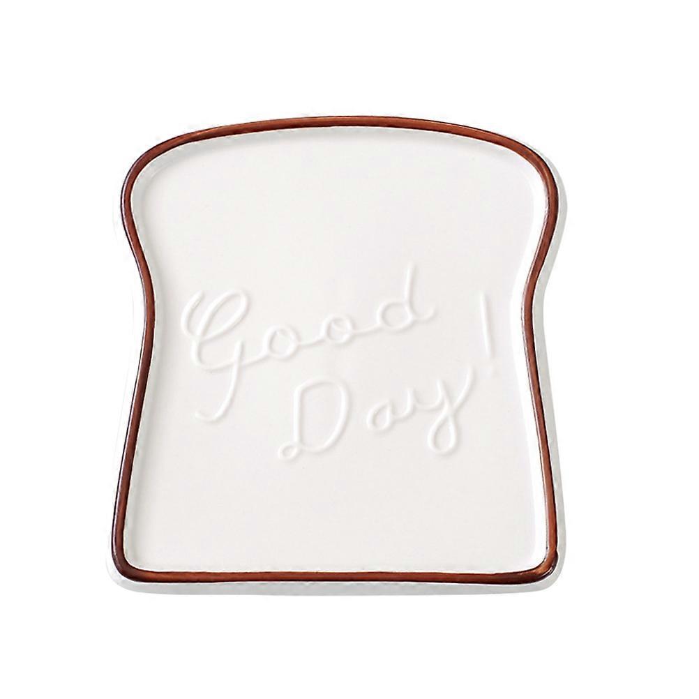 Toast Shaped Ceramic Plate, Easy Cleaning, Enhances Daily Dining