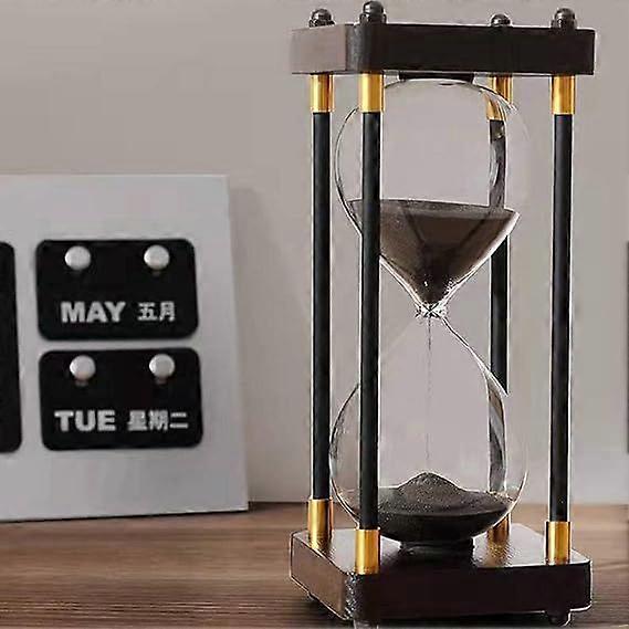 Hourglass,Hour Glass,Hourglass Timer,Hourglass Desktop Ornament,Wooden Base Hourglass,60 Minutes Sand Clock Desk Decorative