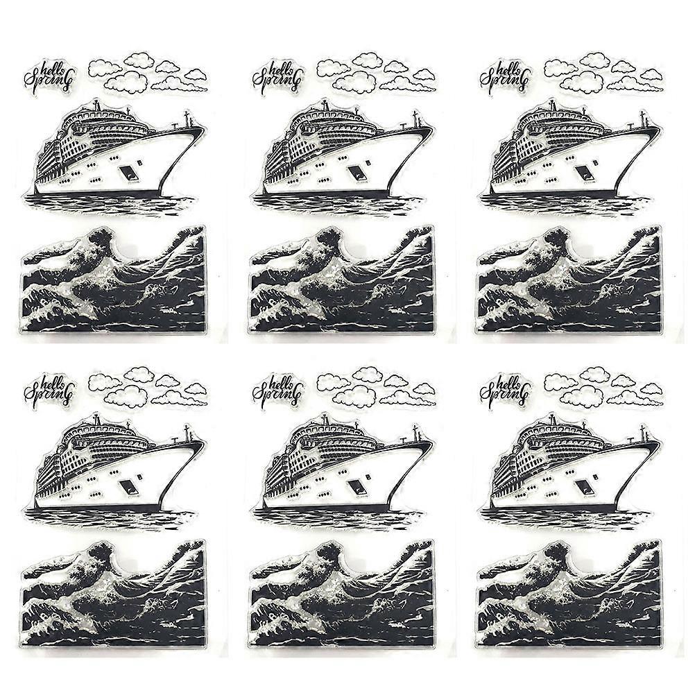 Durable Material See-Through Stamps Craft Enthusiasts Friends Diy Projects 16x11x0.5cm Multi 6Pcs