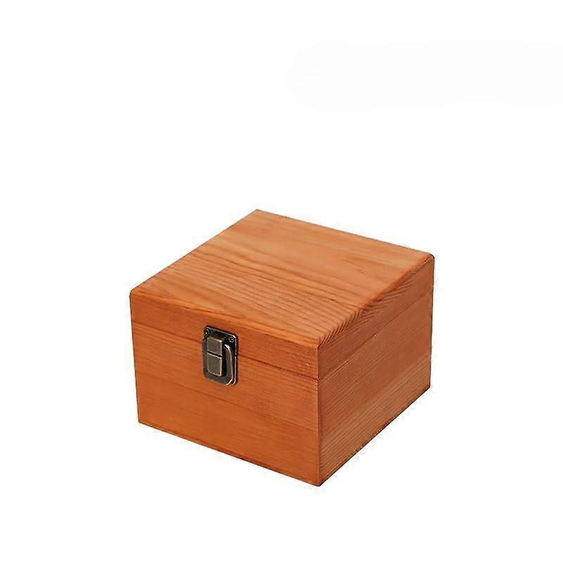 Wood Sewing Basket, Portable Expandable Wooden Sewing Box with Flip Lid, Multi-Color, Multiple Sizes, Red Brown 14x14x10cm