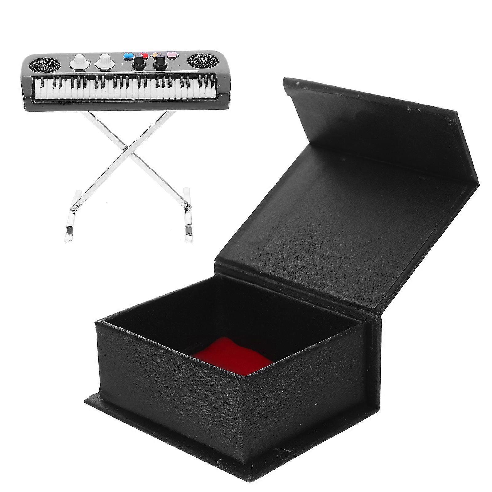 Mini Keyboard Musical Instrument Model Set Paper Synthesizer Desktop Decor Rectangular Shape Natural Style 1Set