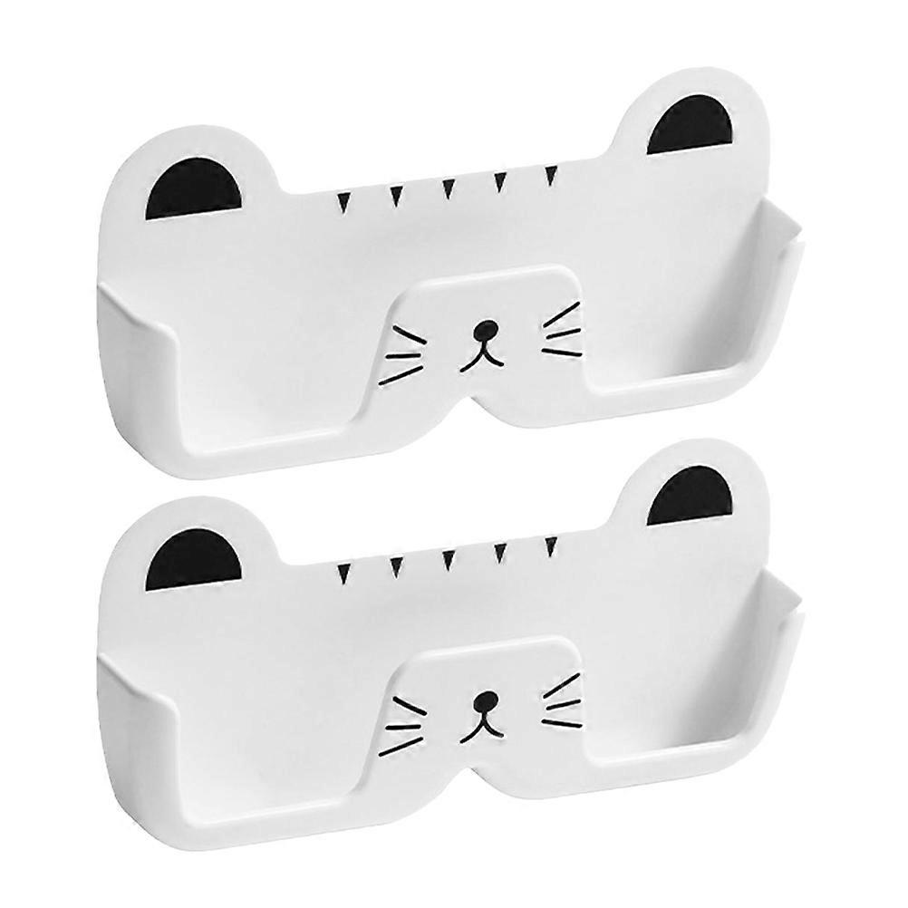 Creative Sunglasses Organizer Wall-Mounted Storage Rack Space-Saving Dust-Proof White 2Pcs