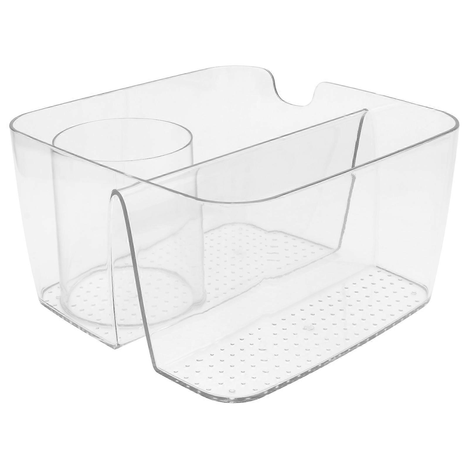 Clear Makeup Storage Container with Classified Grid Design, Durable Desktop Holder for Cosmetics, Brushes and Accessories, Practical Organizer for