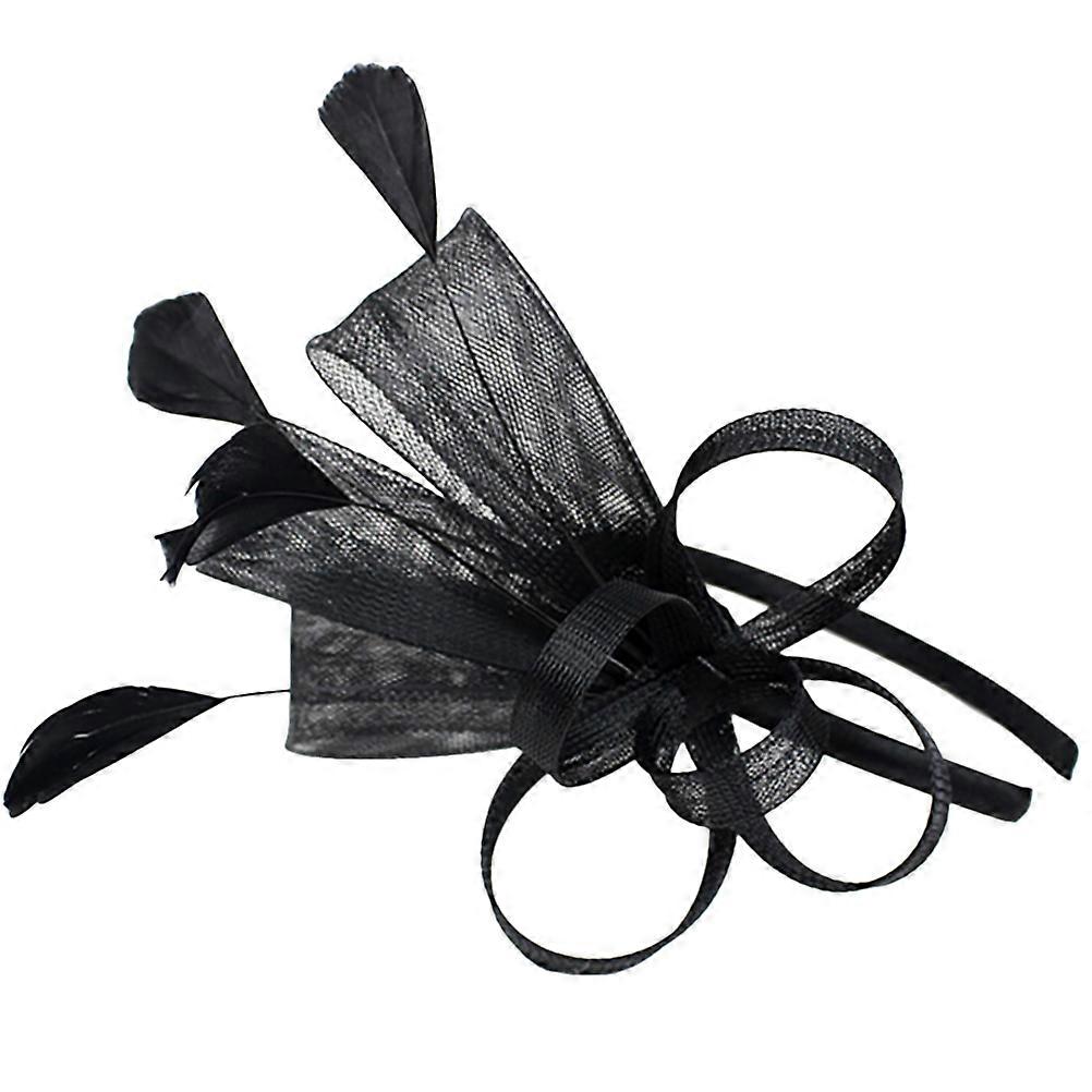 Hats and Fascinator Feathering Hat for Women Comfortable to Wear Black 20X18X3CM Easy to Put On and Take Off 1Set