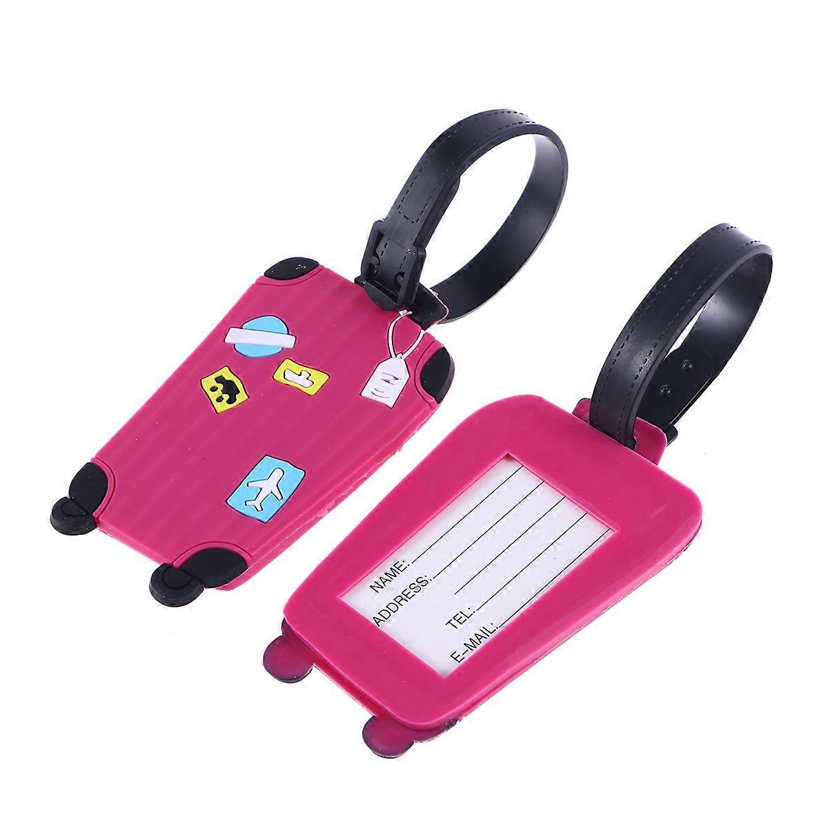 Tags For Suitcase Pink Bag Tag Travelers Children Use 9x5.3x0.6cm Size 2pcs