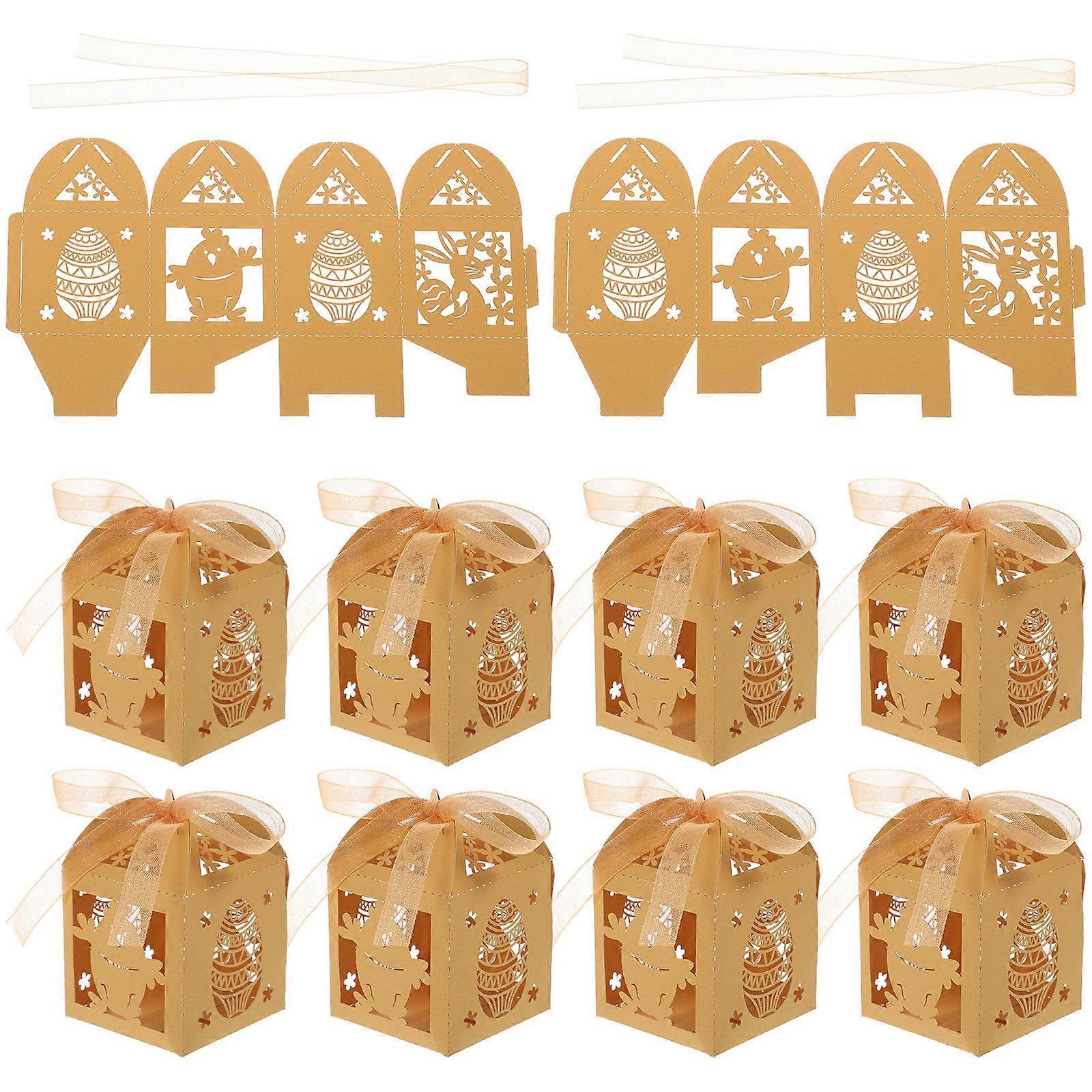 Chocolate Packing Box Golden Color For Children And Families At Easter Party 50Pcs