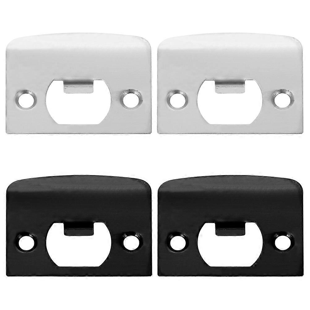 Security Strike Plate Door Latch Guard Commercial Use Rectangular Stainless Steel 4Pcs