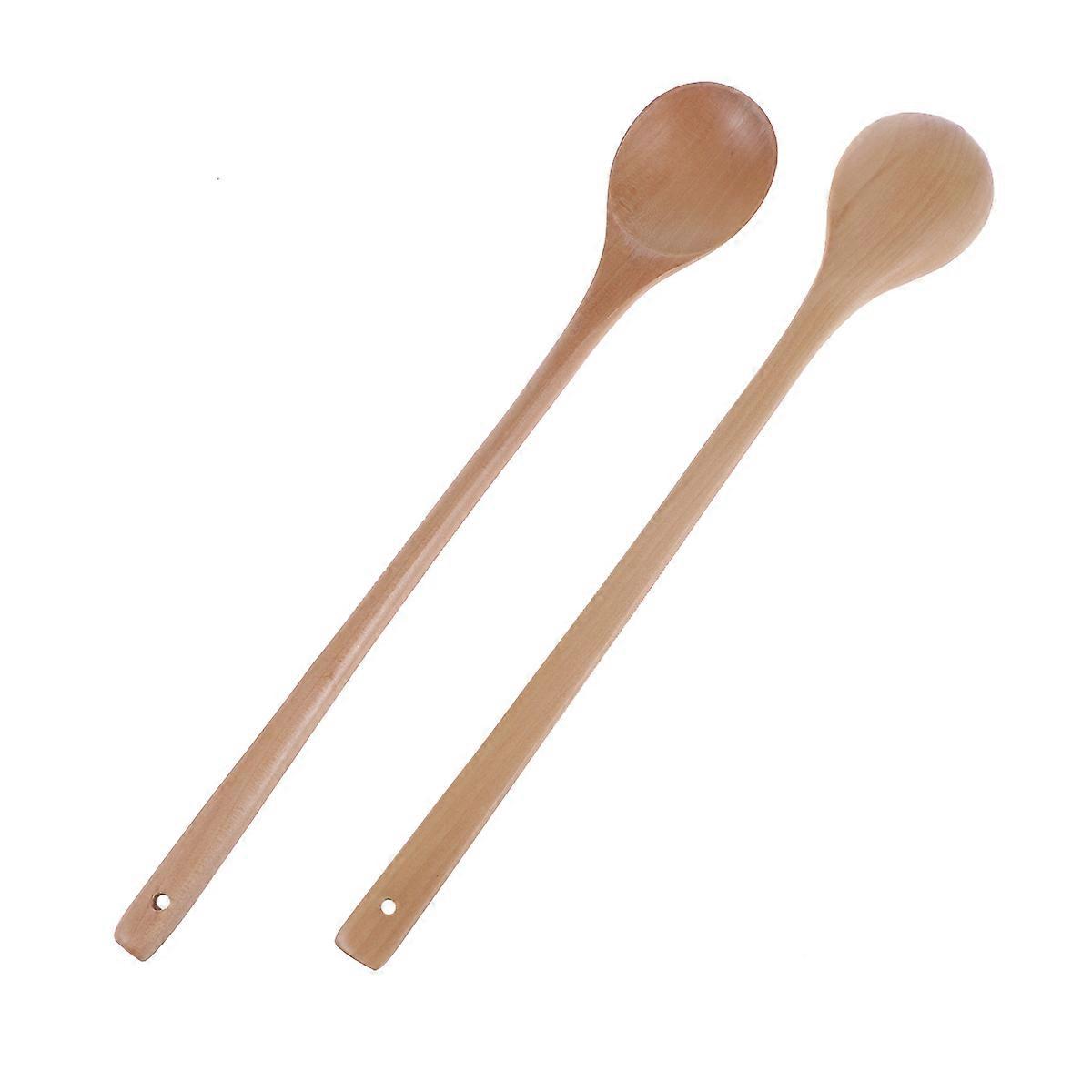 Wood Mixing Spoon Kitchen Utensils Restaurant Use 2Pcs