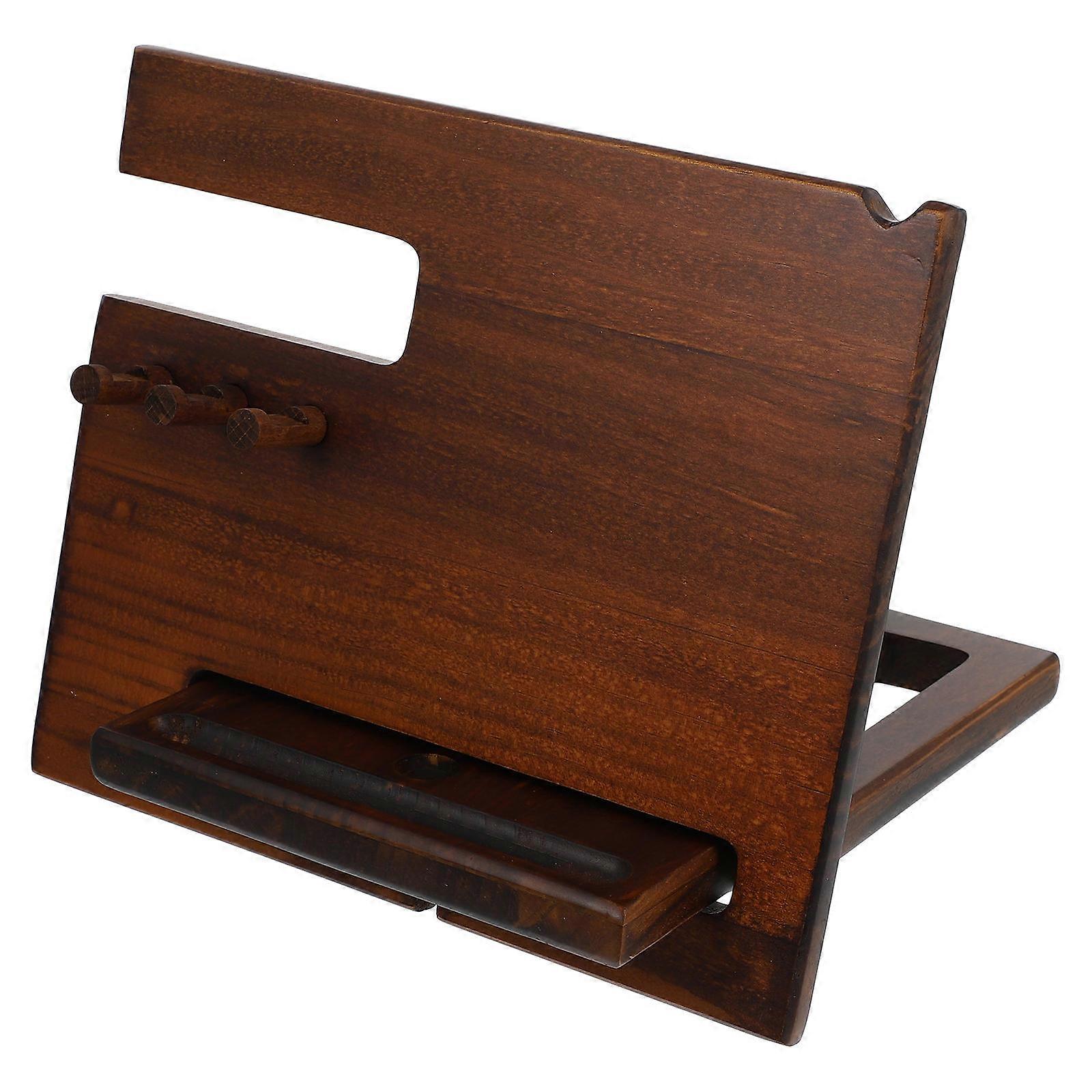 Support Telephone Wood Phone Stand Desktop Organizer Home Office 7.9×9.4×1.2in 1Set