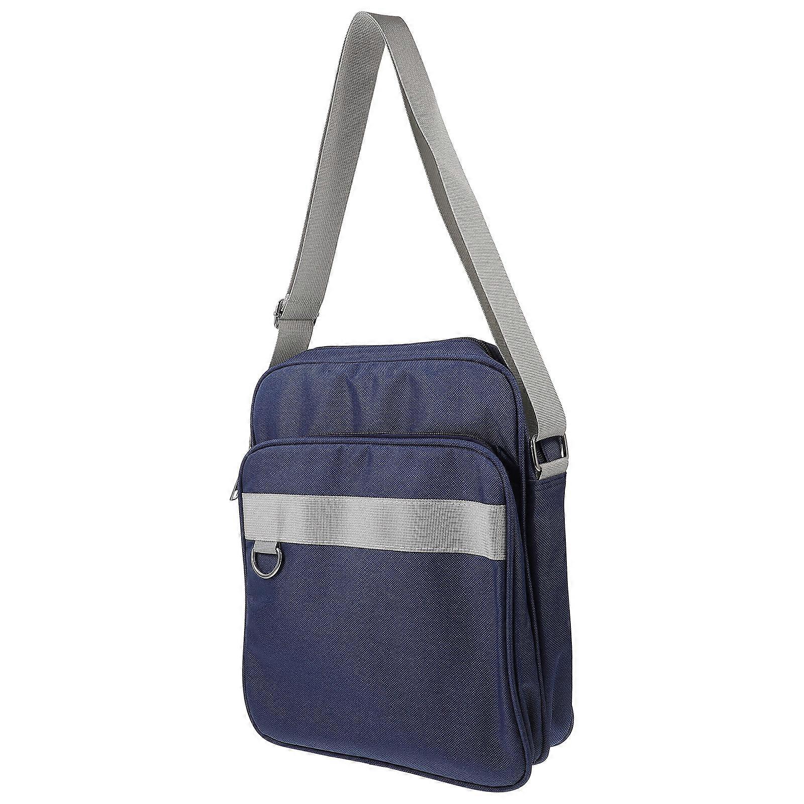 Shoulder Messenger Bag Large Capacity Fabric Stylish Cross Body Tote Daily Use For Students Blue 30X25CM High-capacity 1Pcs
