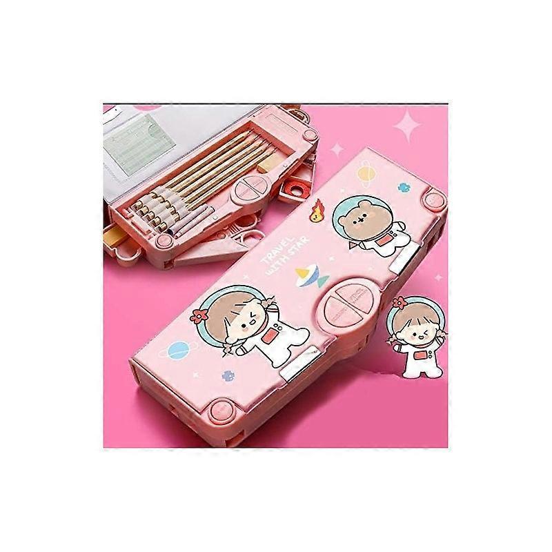 7701 Multifunctional Large Capacity Pencil Case Stationery Set with Auto Pop Up Buttons for Students
