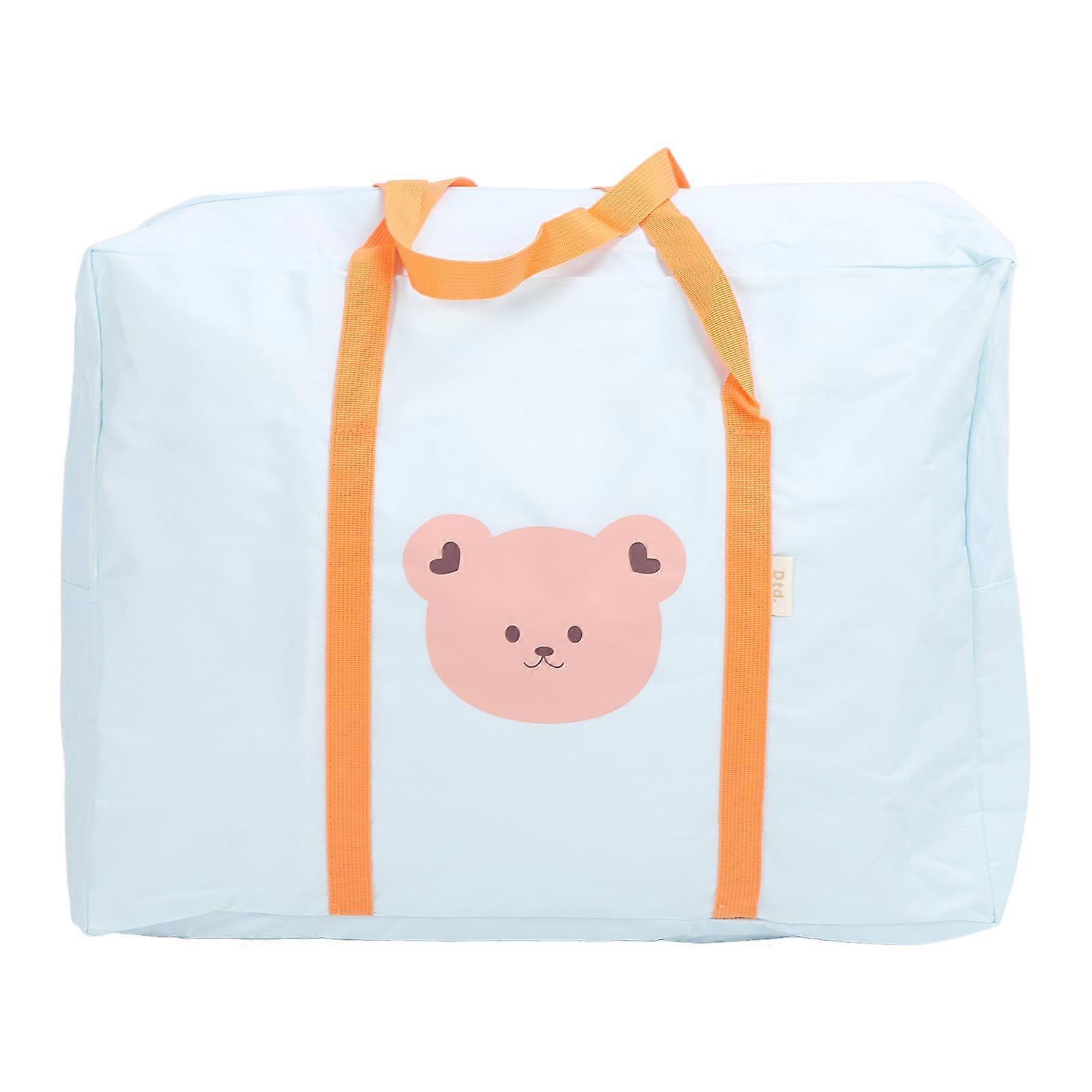 Children's Clothes Storage Bag Dustproof Large Capacity Foldable Blue Bear