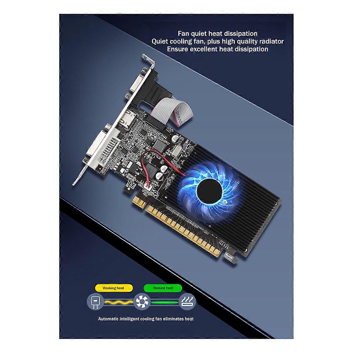 2X GT210 1GB GDDR3 64Bit Graphics Card PClE X16 2.0 GPU Computer Graphics Card DVI-D+VGA+HD Desktop