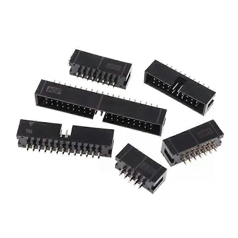10 stks DC3 6P / 8P / 10P / 14P / 16P / 20P / 30P / 34P / 40P / 50P / 64P 254 mm stopcontact rechte IDC-headerconnector