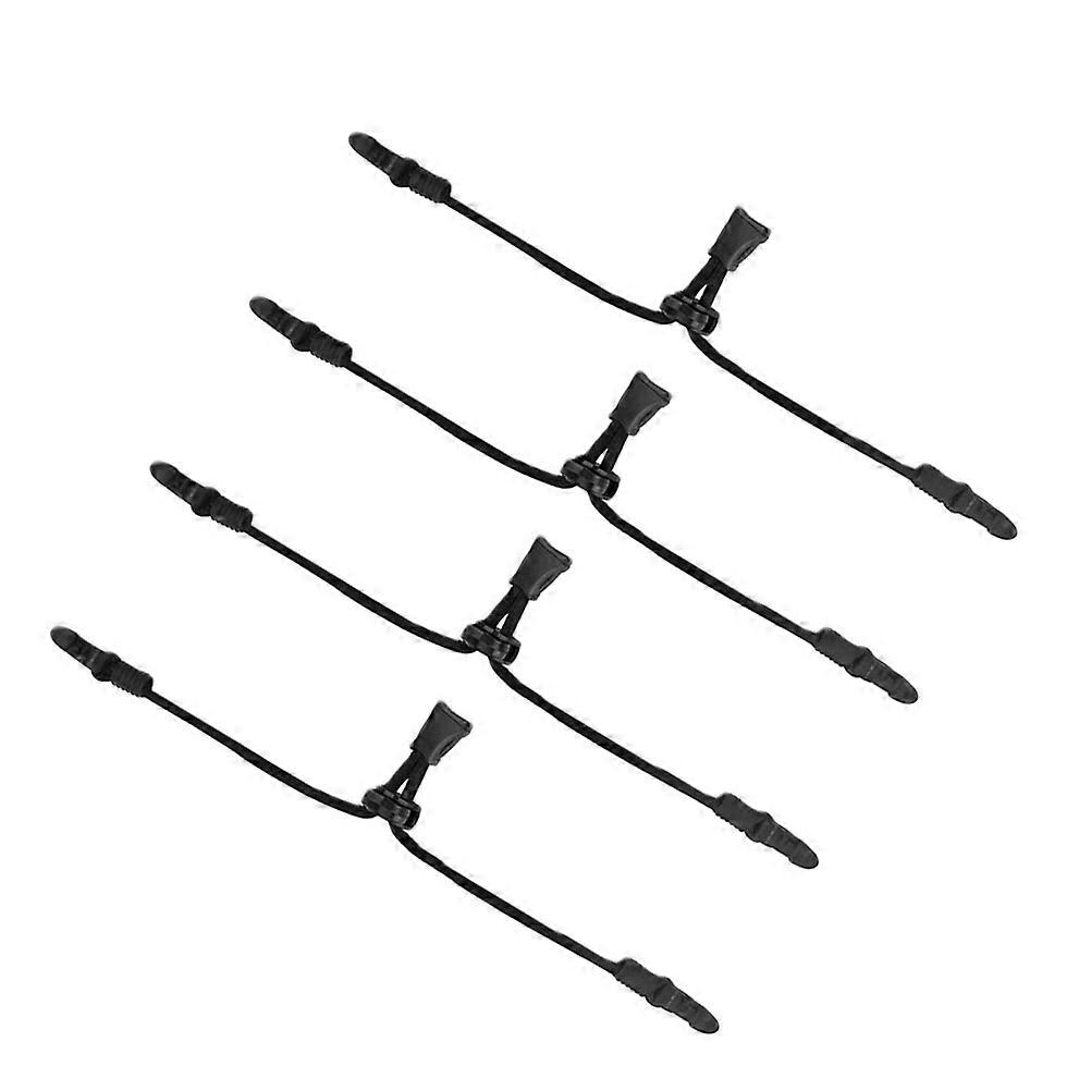 Elastic Cord For Masks Adjustable Mask Extension Cords Nylon Lanyards Black 19Cm 4Pcs
