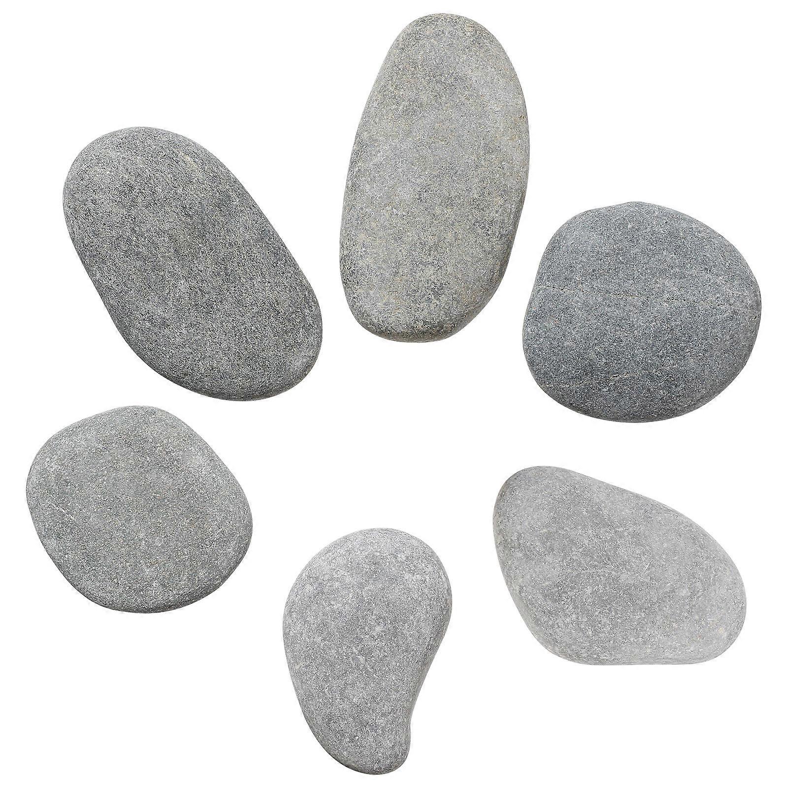 Painted Rocks Supvox Smooth Stones for Kids DIY Projects Drawing and Painting 5-9cm 6Pcs