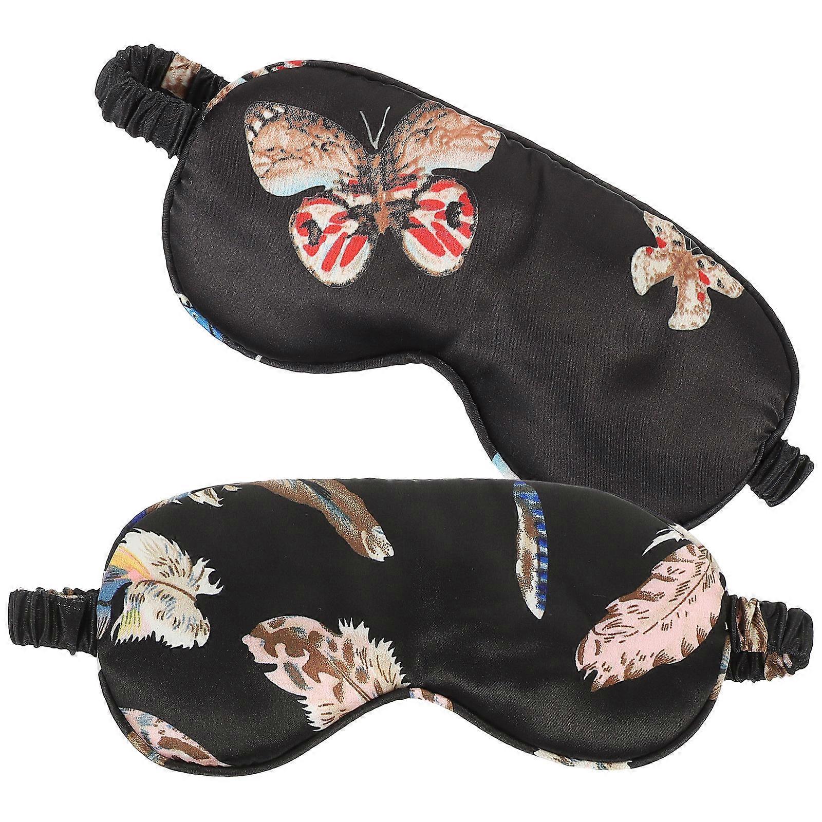 أقنعة النوم قناع العين معصوب العينين الاستخدام المنزلي لا يوجد ضغط على العينين تعتيم النوم معصوب العينين 2 قطعة