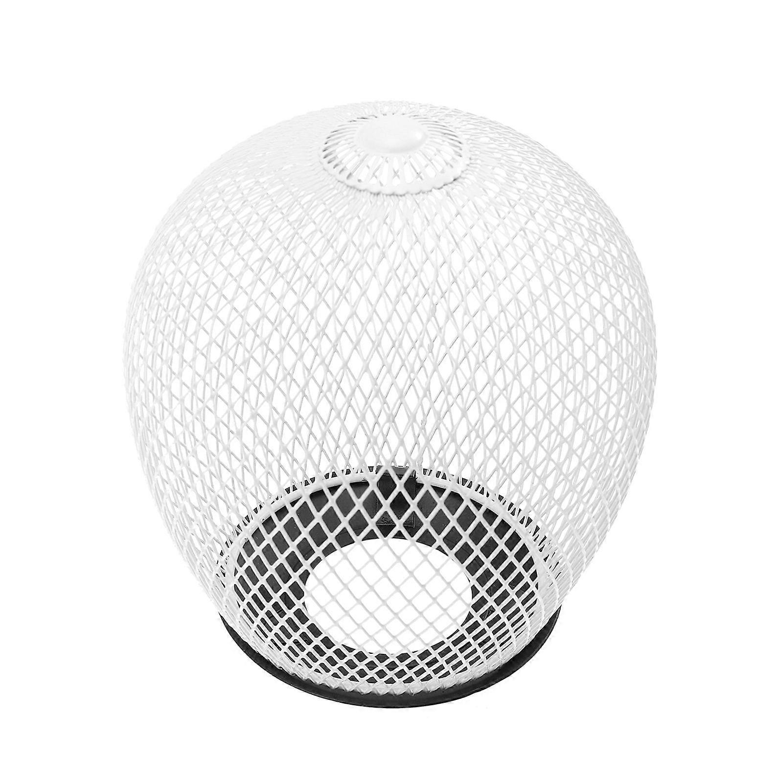 Ceiling Light Cover Wrought Iron Lampshade Retro Chandelier Accessory White 14x12.5cm Hemispherical Mesh 1Pcs