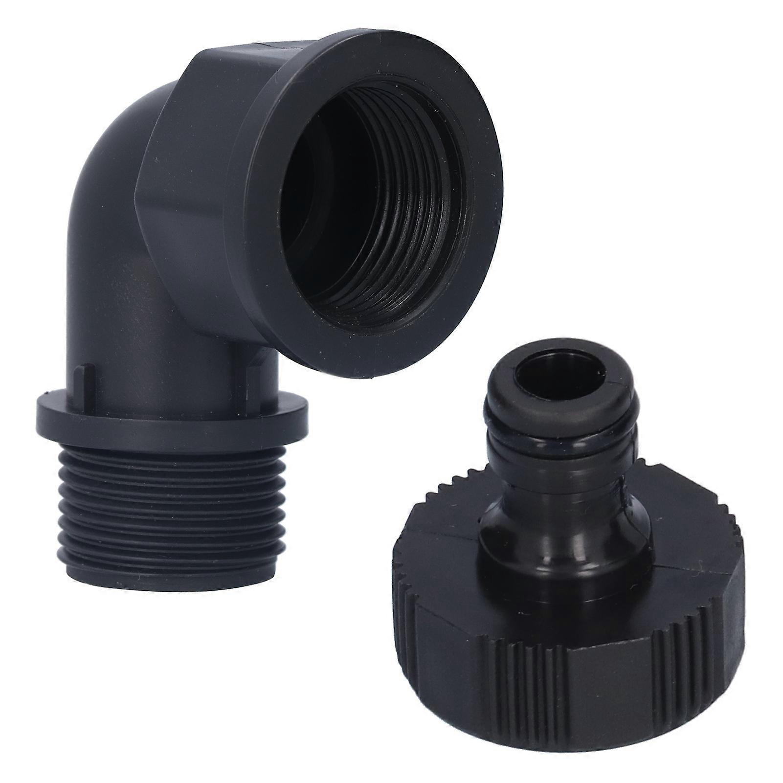 2Set Elbow Connector Durable Adaptable Hose Adapter with Nipple Connector for Garden Outdoor(G1 Directional Elbow Female and Male Thread Nipple )