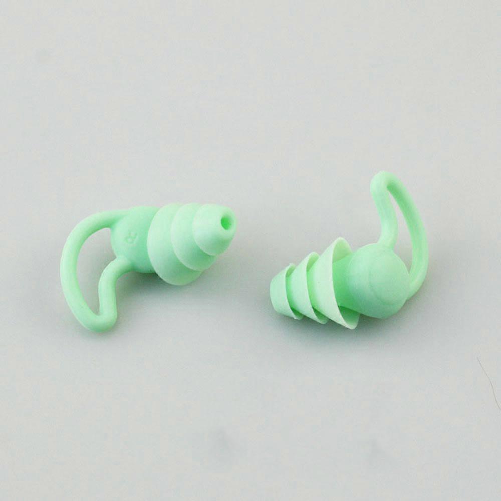 Swimming ear plugs reusable, ear protection, grass green, 1 pair