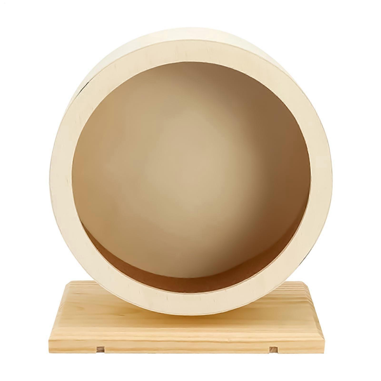 Silent Hamster Wheel Pey Wheel Medium-Large Quiet Running Spinner With Base Wooden Enrichment Toy