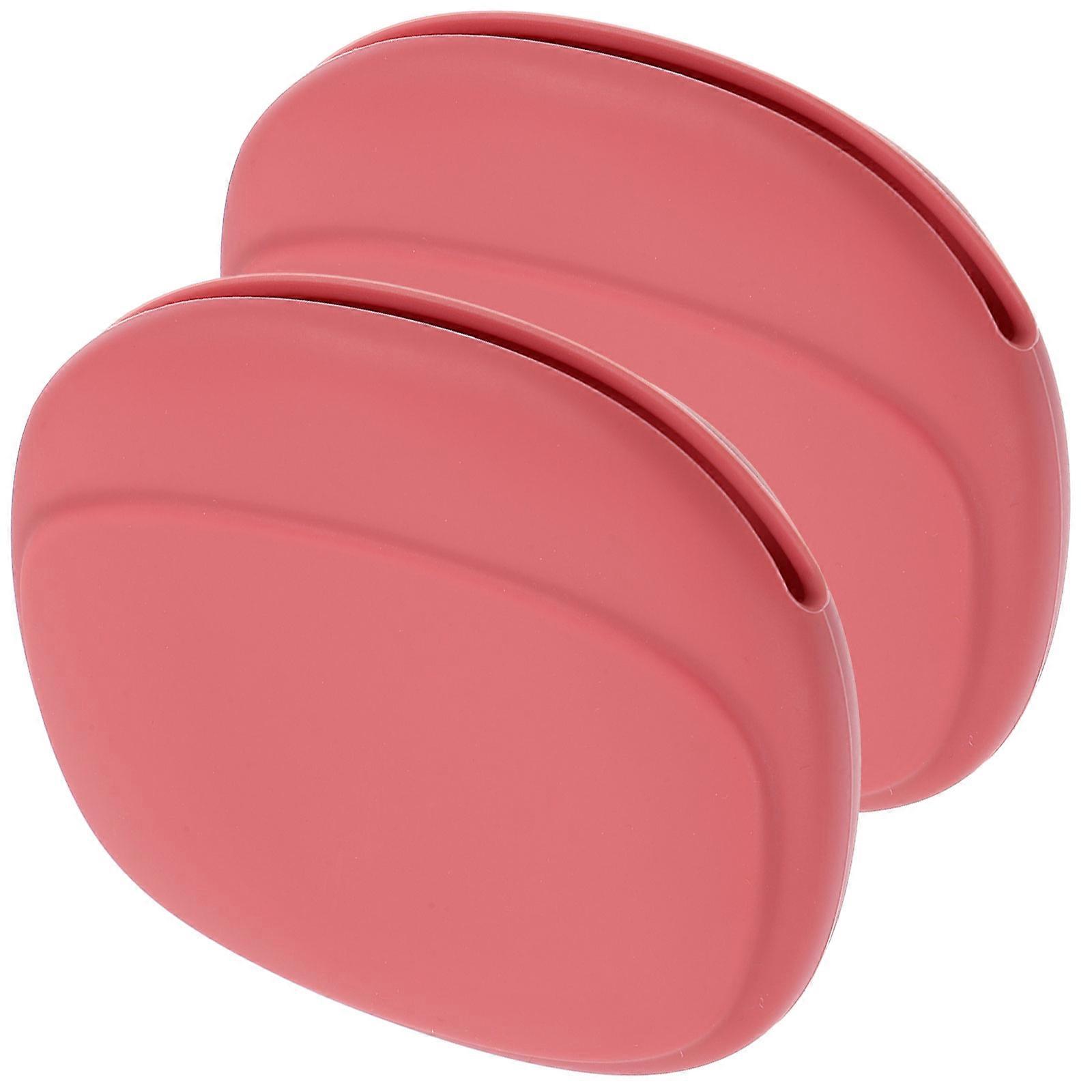 Fashionable Makeup Sponge Holders Organizing and Carrying 2Pcs Pink Rectangular Silicone
