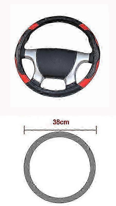 Dynamic Carbon Fiber Style Steering Wheel Cover Suitable for Various Vehicle Diameters of 36, 38, 40, 42, 45, 47, and 50cm, Available in 7 S
