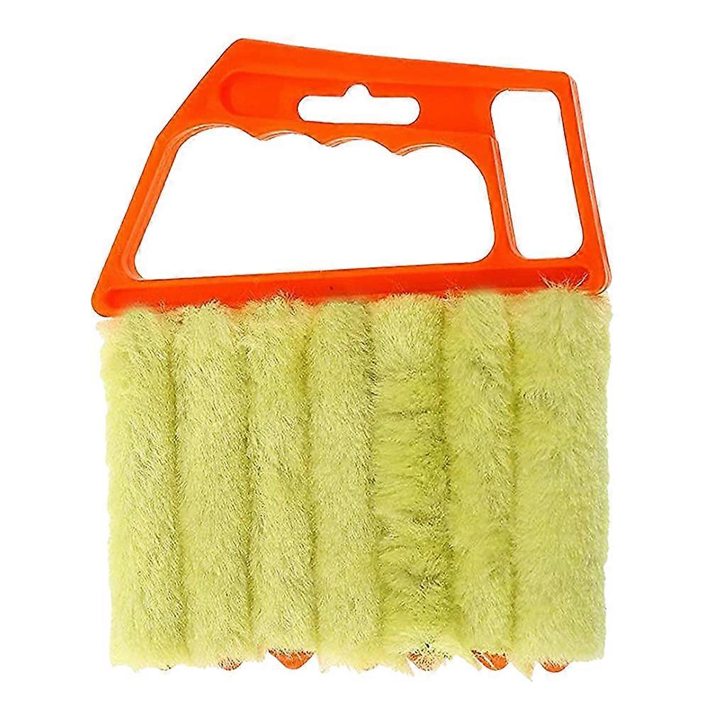 Window Cleaning Brush for Home Use Orange PP Fiber Dusting Tool with 7 Tooth Pulley Design
