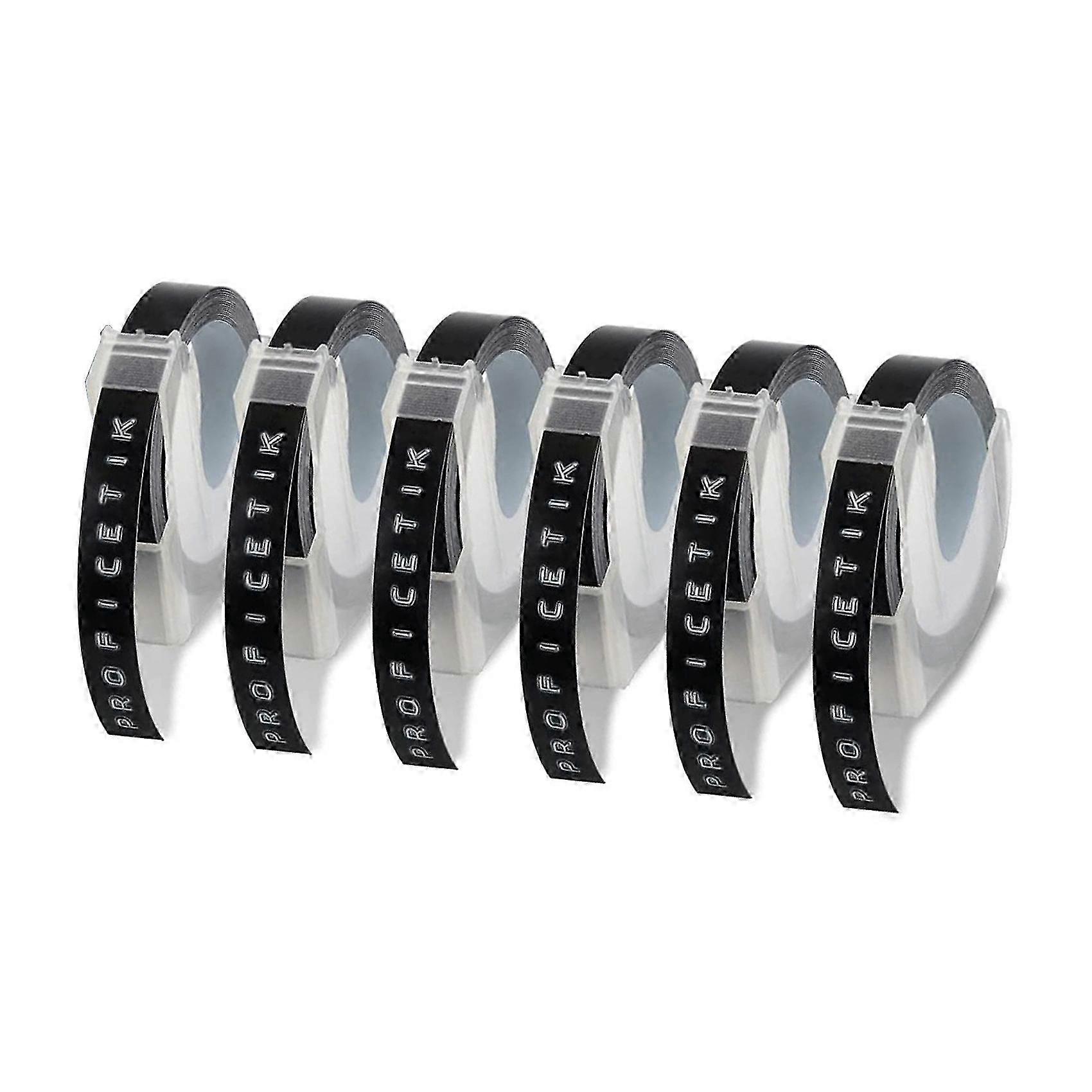 6 Pcs Label Tape Suitable for Embossing Label Makers 1880 E-101 9mm x