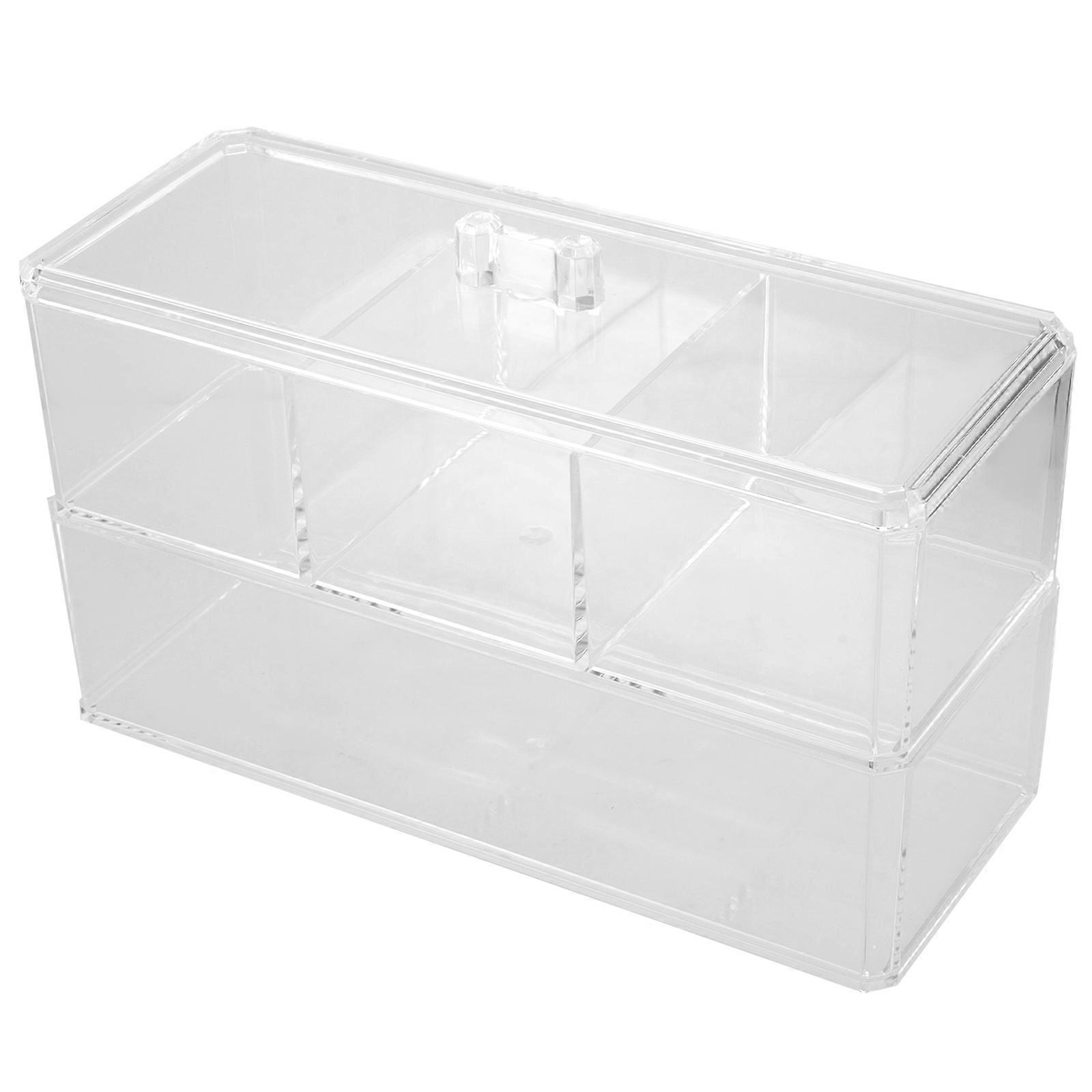 Dustproof Makeup Organizer Box for Cotton Swabs, Lip Gloss & Markers – Multi Functional Vanity Storage Container with Smooth Edges for Bedroom &