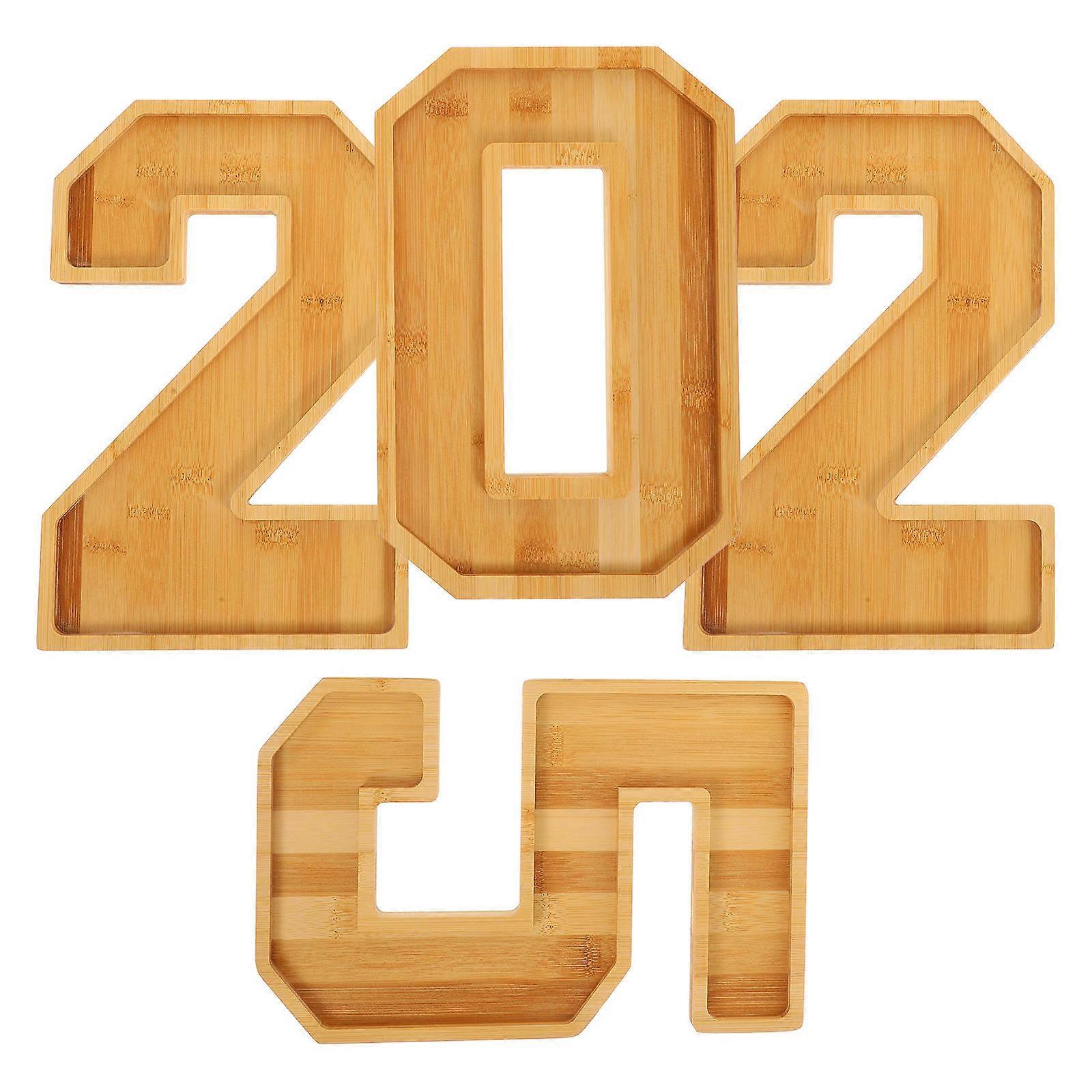 Charcuterie Board Number Shape For Party Decoration Cheese Board Light Yellow 11 8×7 7×0 6in Snack Display 4Set