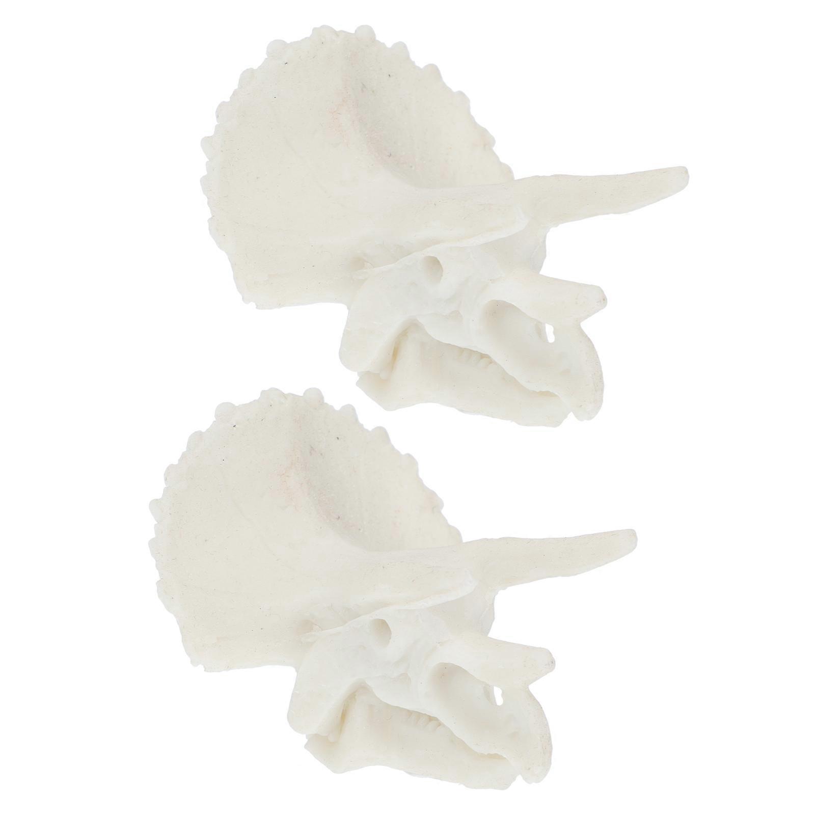 Fish Tank Structure Decor Resin Fish Tank Cave Dinosaur Head Bone White 5x4.8cm Hiding Place 2Set