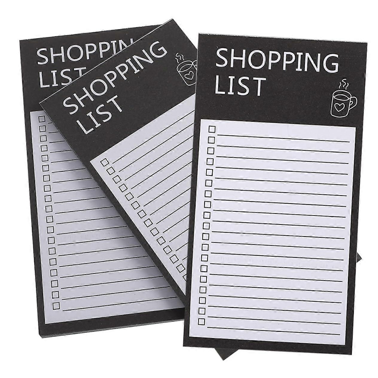3 Notebook Shopping List Notepad Shopping List Magnetic Pad for Fridge Notebooks Portable Shopping Notepads Portable Weekly Planner Paper Black