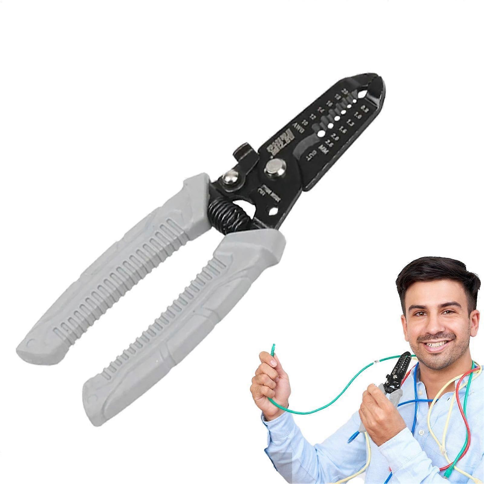 Wire crimping tool, wire filter  Heavyduty wire cutter, robust cable strippers with ergonomic grip for thermal connections